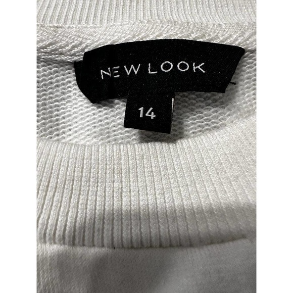 New Look Women Black & White Contrast Panels Sweat Shir Size 10 - Picture 6 of 9